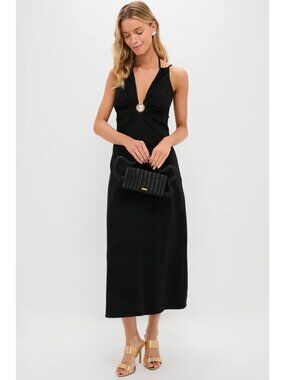 Hyacinth House Seashell Dionis Midi Dress in Black Medium New Womens